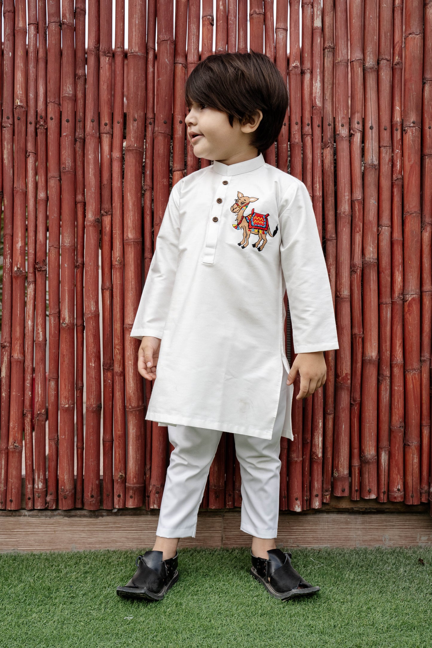 Camel Embroidered - Kurta Pajama
