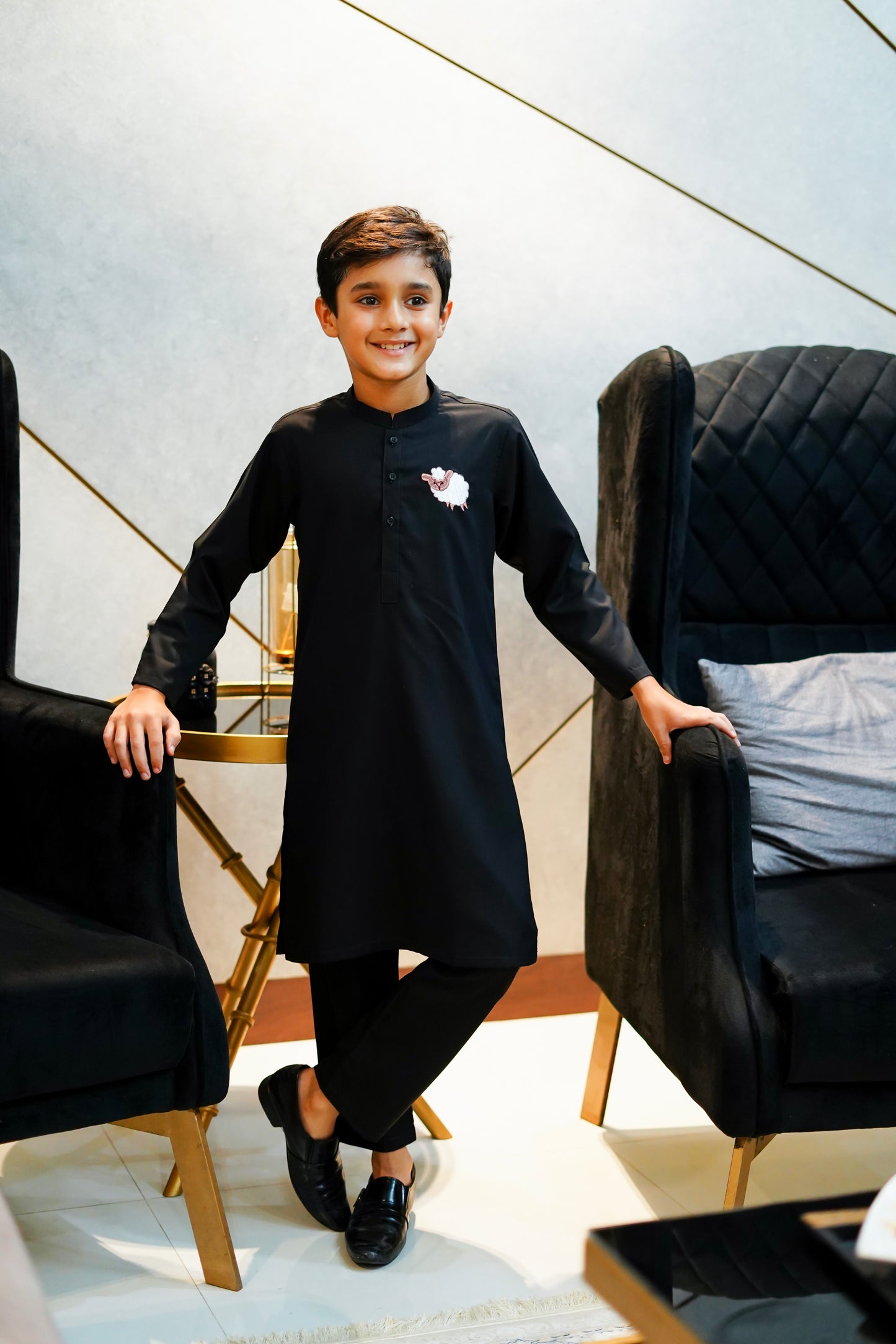 Sheep Embroidered -Kurta Pajama