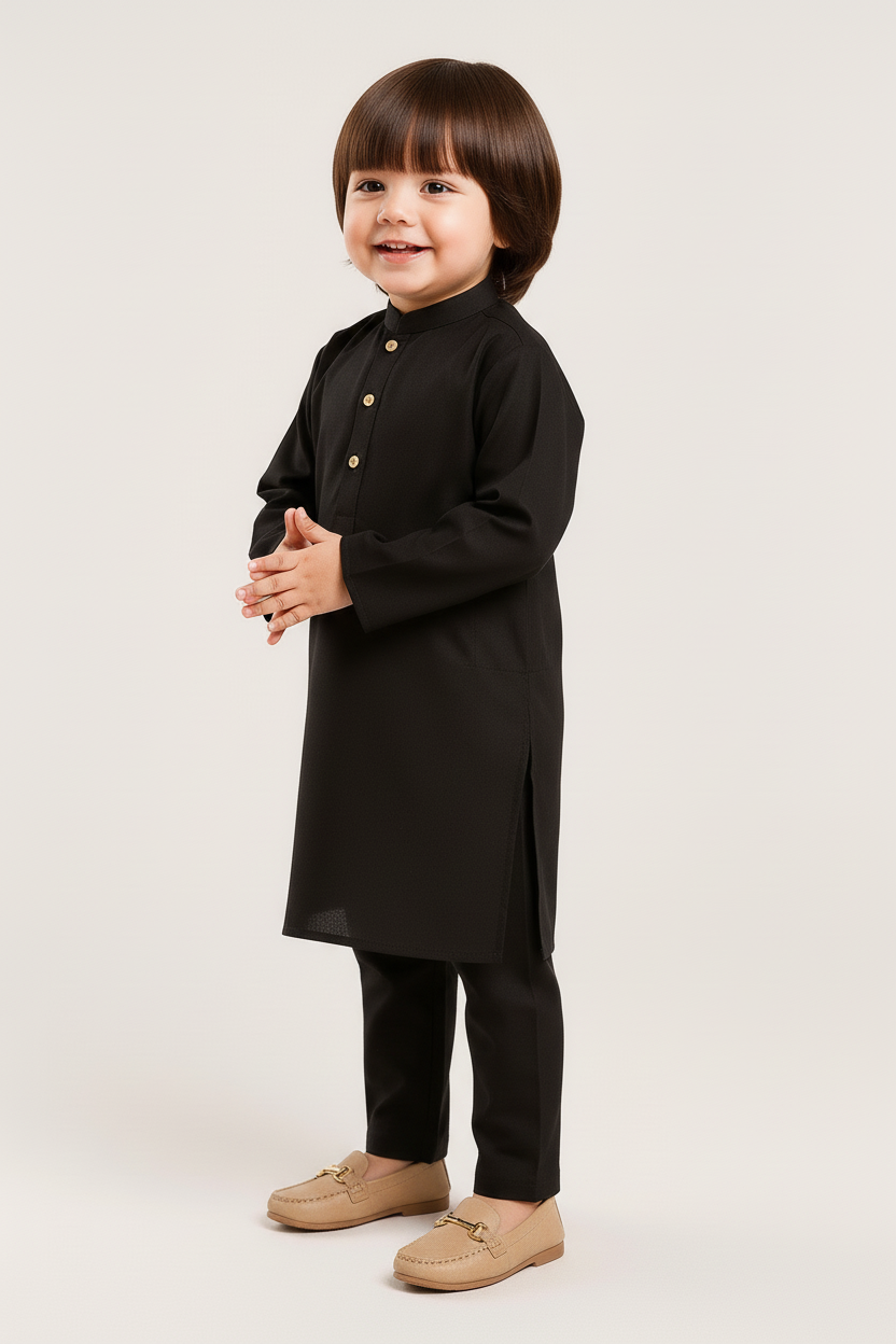 Wash & Wear Black Kurta Pajama