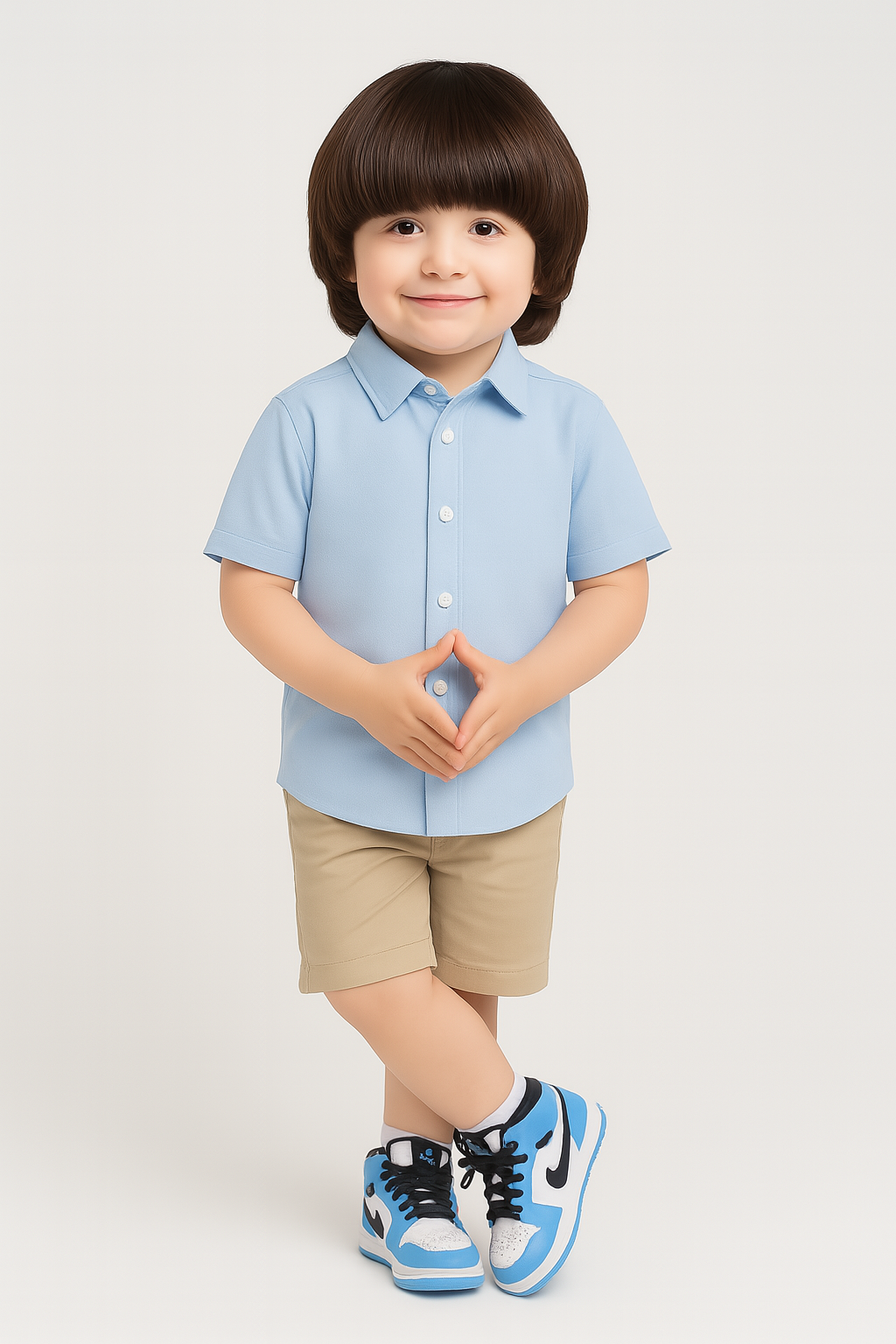 light blue shirt