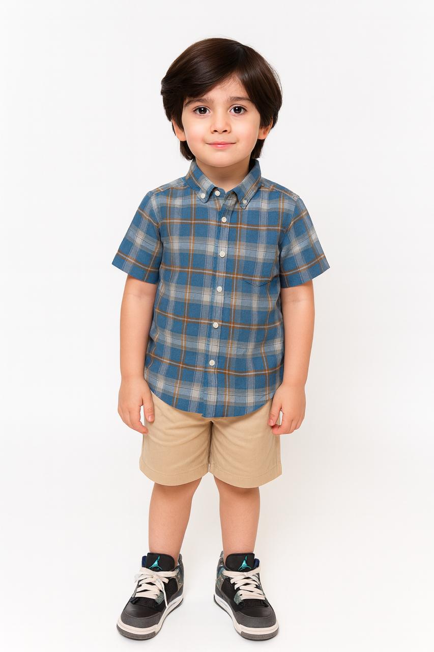 Madeline Light Blue Plaid shirt