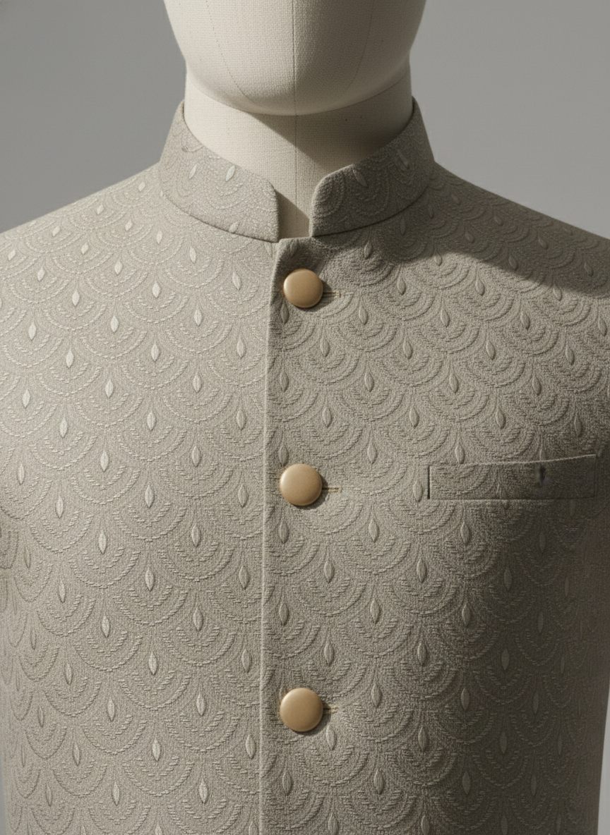 Gold Dust waist coat and Black kurta Pajama