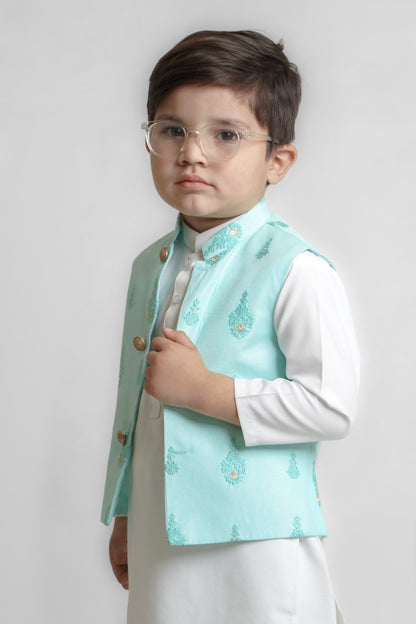 Blue Mysore Waist Coat