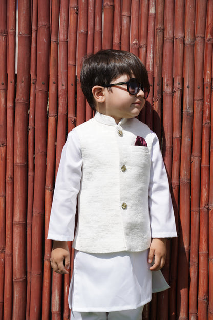 White Waistcoat & Kurta Pajama