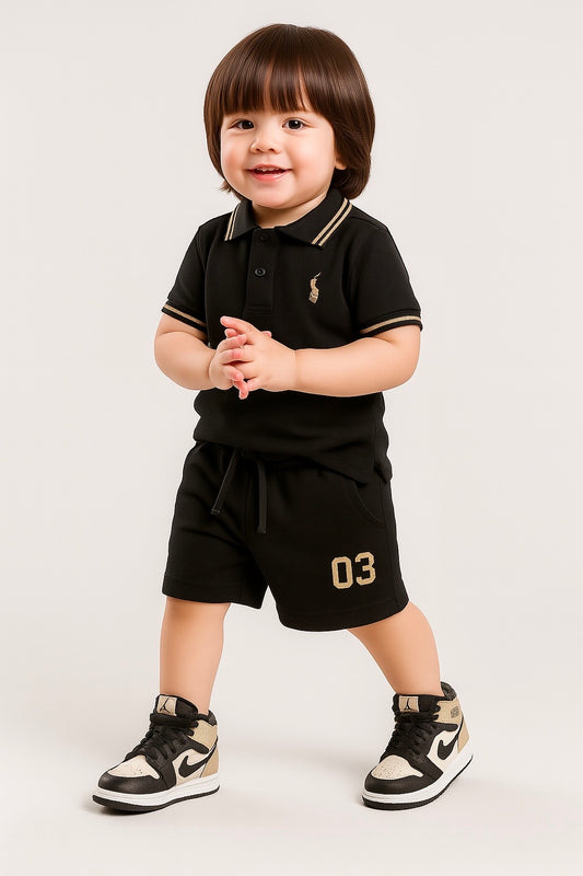 Black Set ( Polo + Shorts )