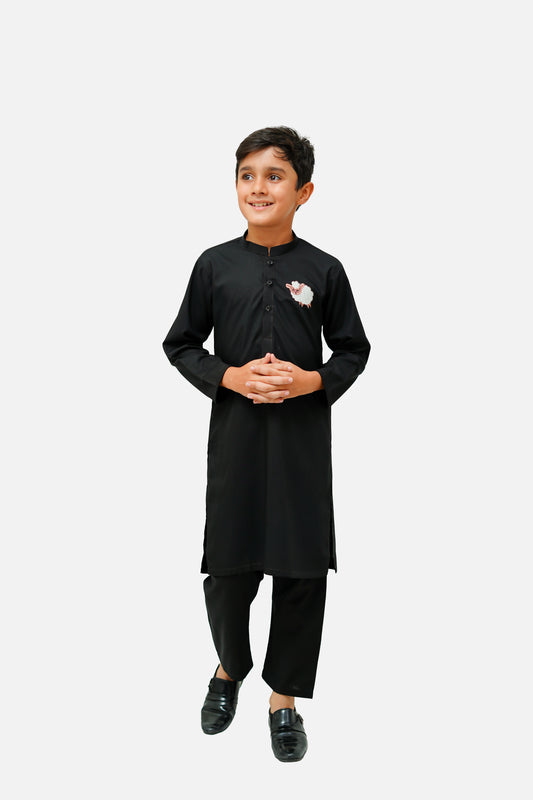 Sheep Embroidered -Kurta Pajama