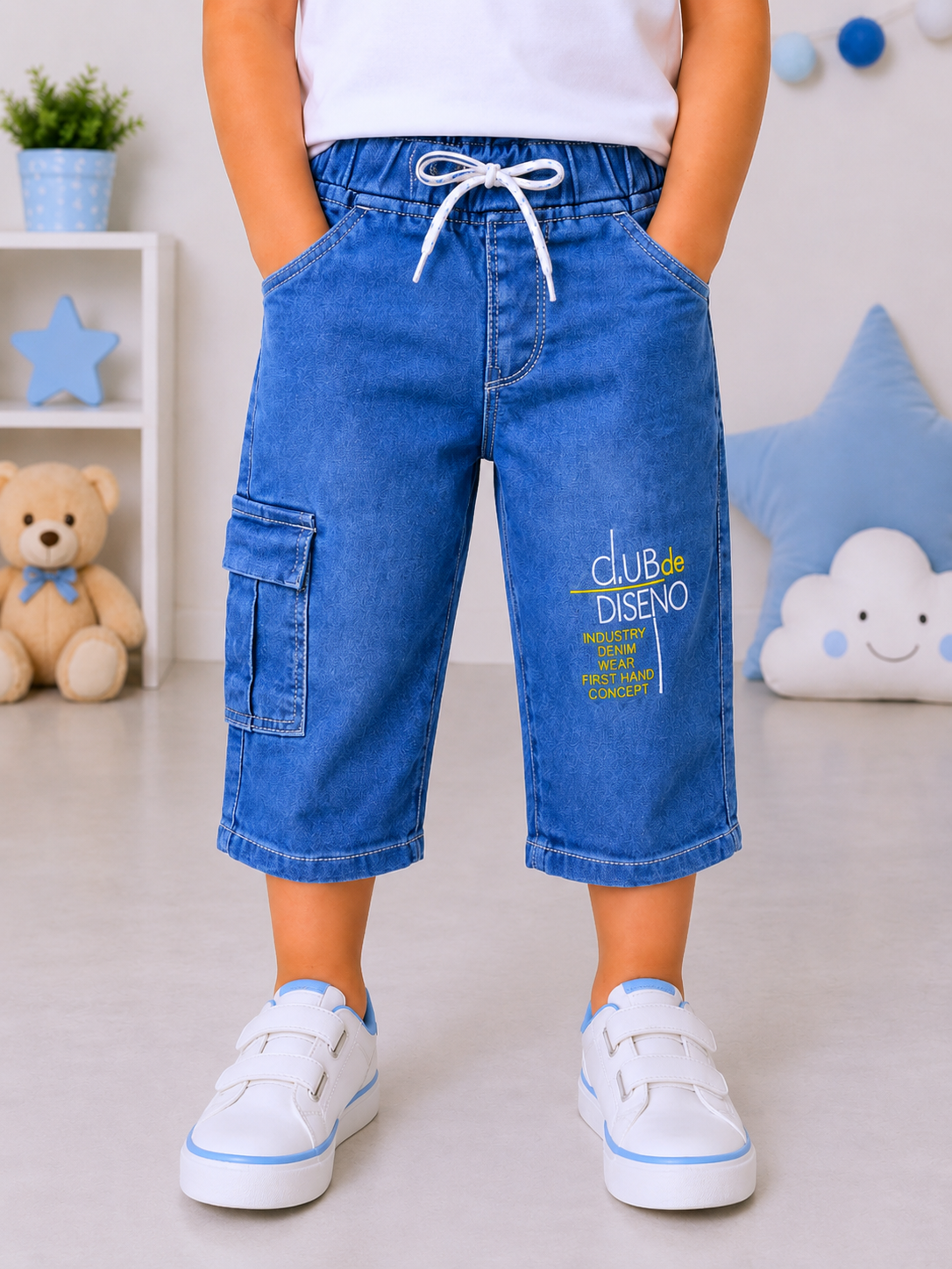 ICE BLUE JEANS CARGO 3 QUATER SHORTS