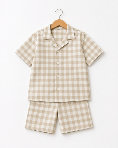Cool Beige Cuban Co-Ord Set