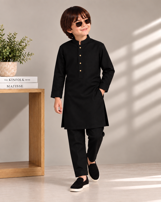 Wash & Wear Black Kurta Pajama