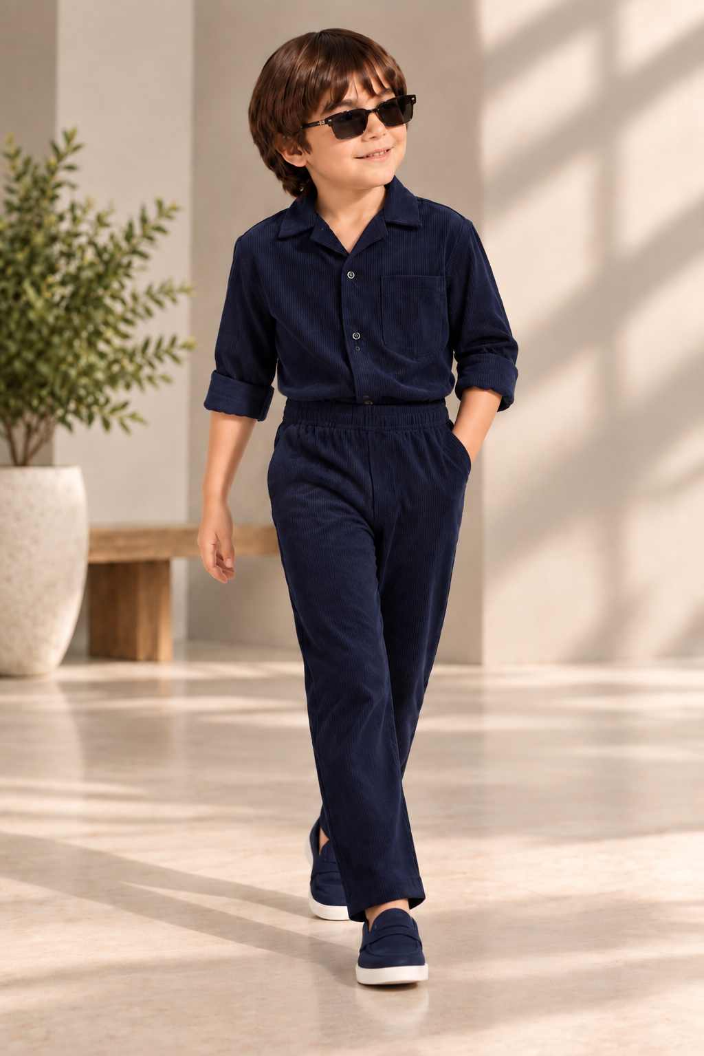 Premium Boys Navy Corduroy Co-Ord Set (Copy)