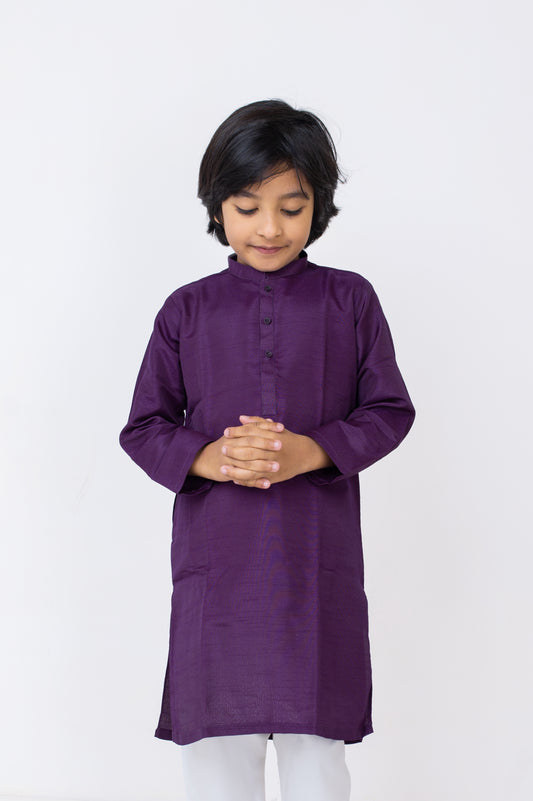 Raw Silk Purple Kurta