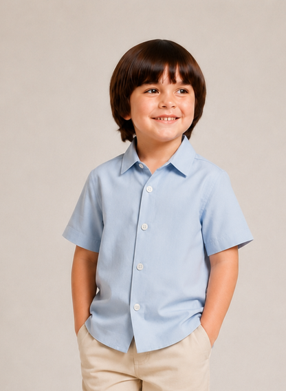light blue shirt