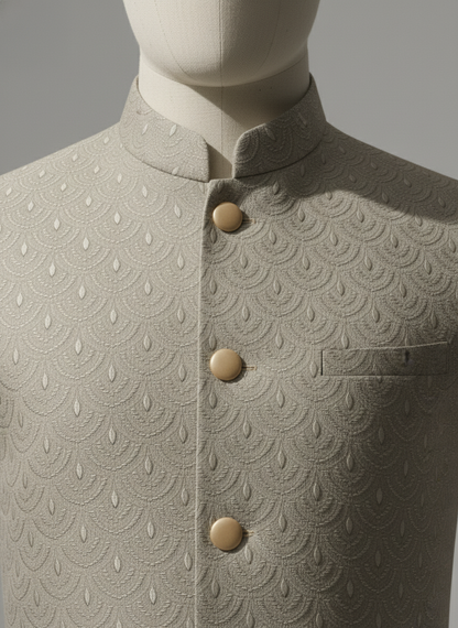 Gold Dust waist coat and Black kurta Pajama