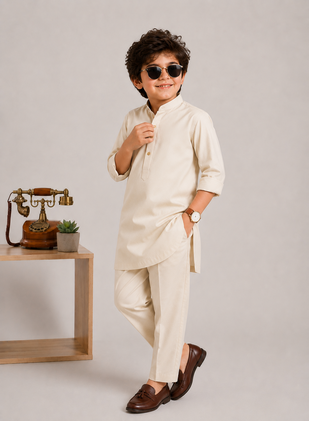 Cream Premium Kurta Pajama Relaxed Fit
