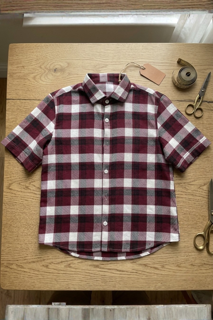 Maroon check shirt